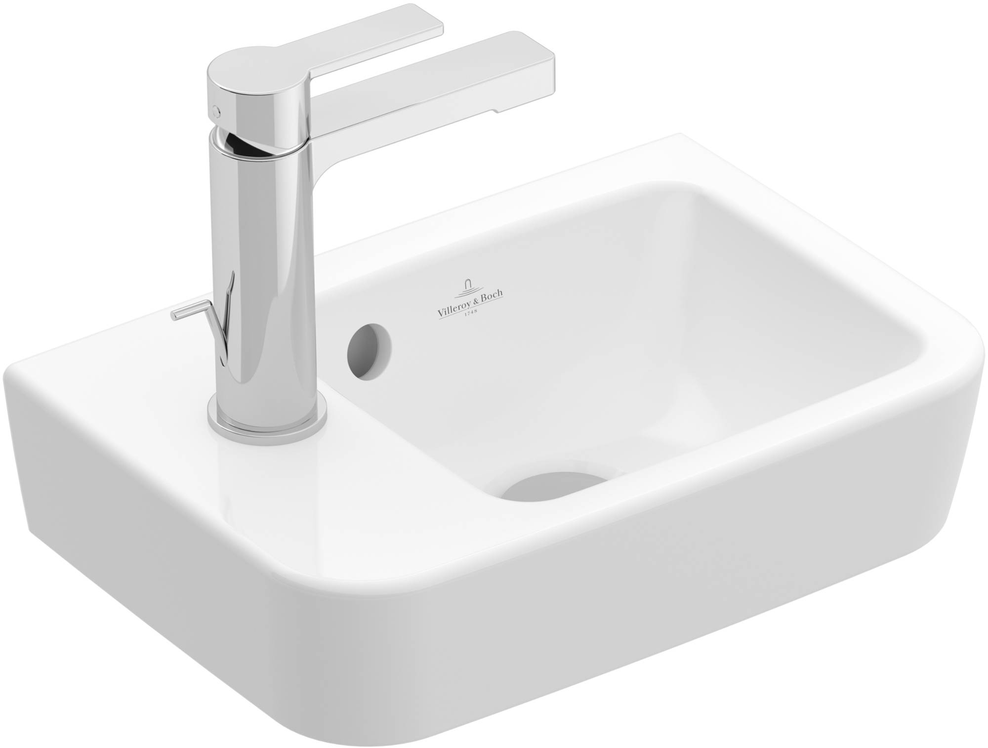 Schuldenaar af hebben Vlieger Villeroy & Boch O.Novo fontein met 1 kraangat links 36x25x9,5cm Wit -  Saniweb.nl